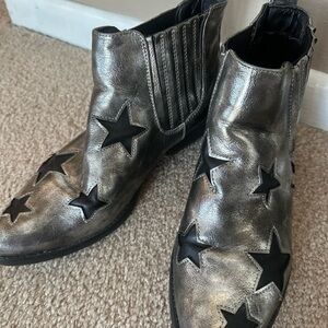 Seven7 Silver and Black Star Ankle Boots